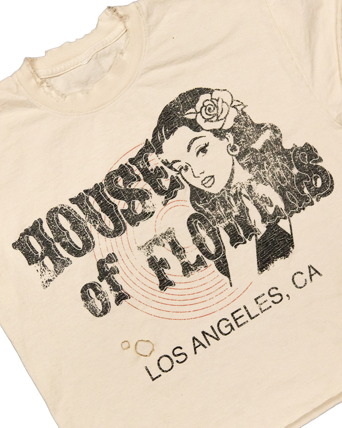 WHISKEY CREAM T-SHIRT(DISTRESSED)