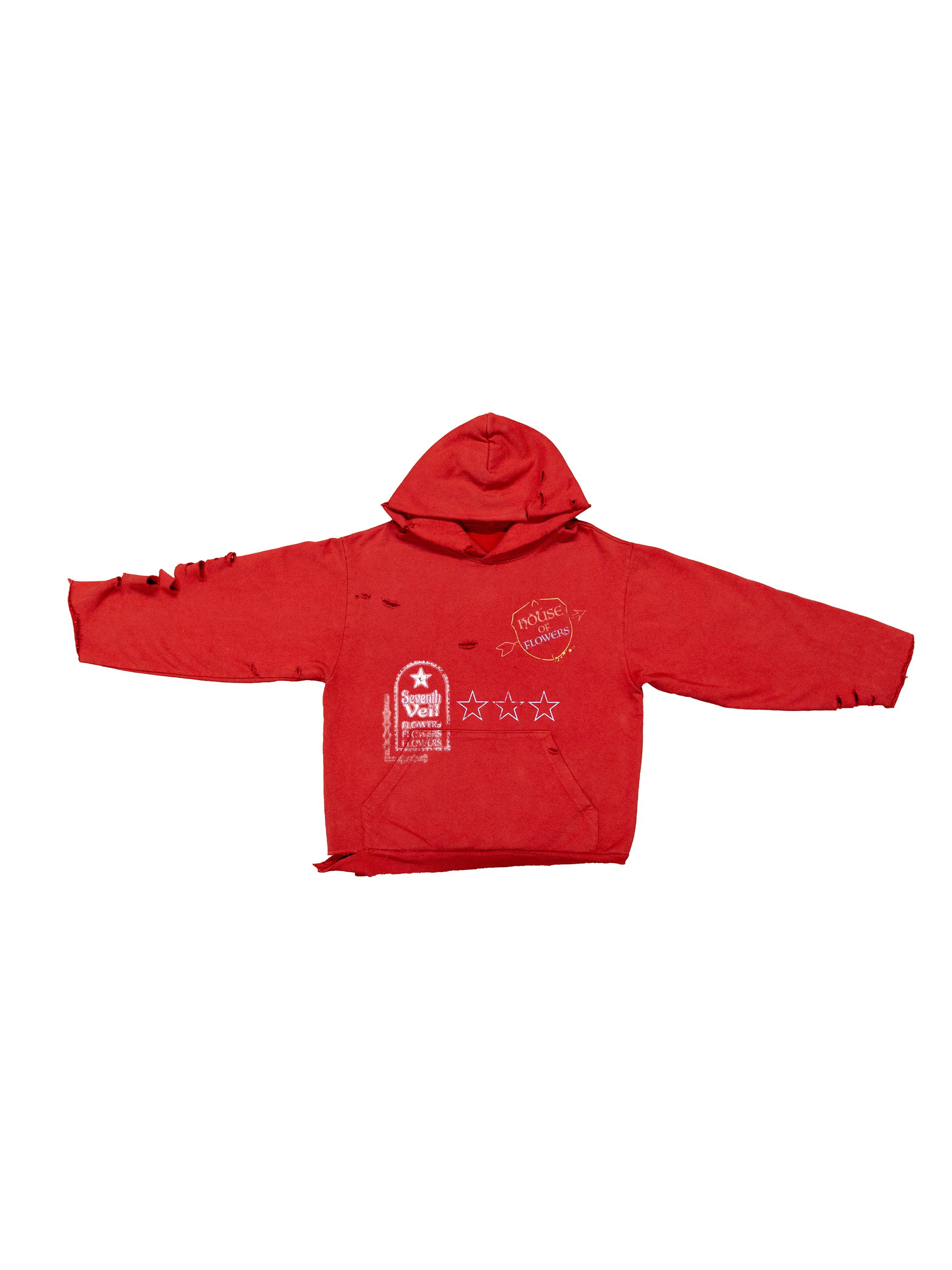 SUNSET STRIP RED HOODIE(DISTRESSED)