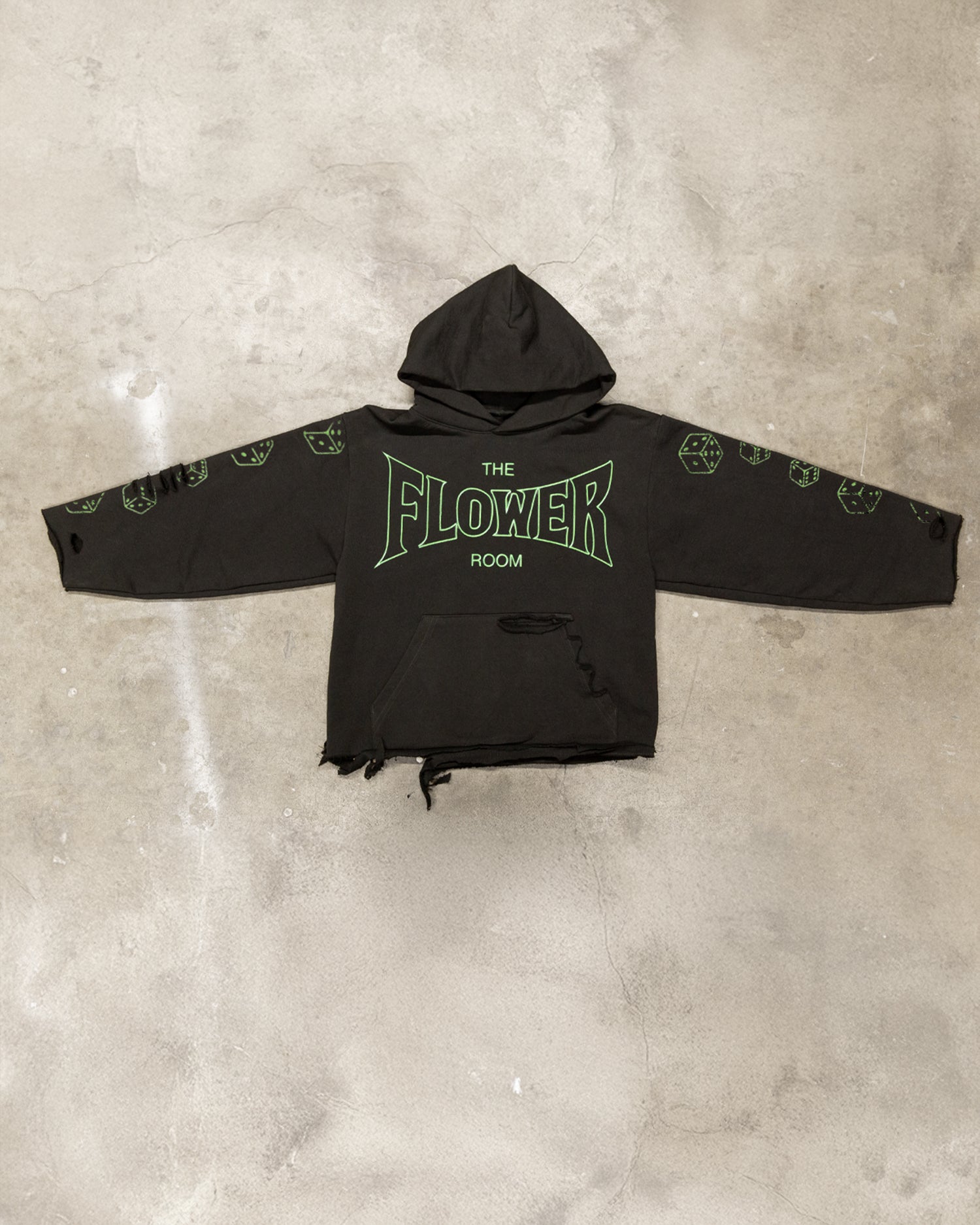 THE FLOWER ROOM HOODIE(DISTRESSED)