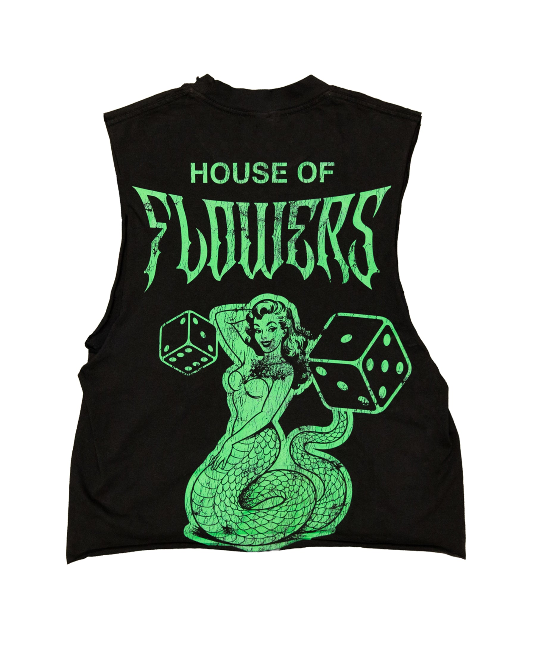 THE FLOWER ROOM BLACK T-SHIRT(DISTRESSED)