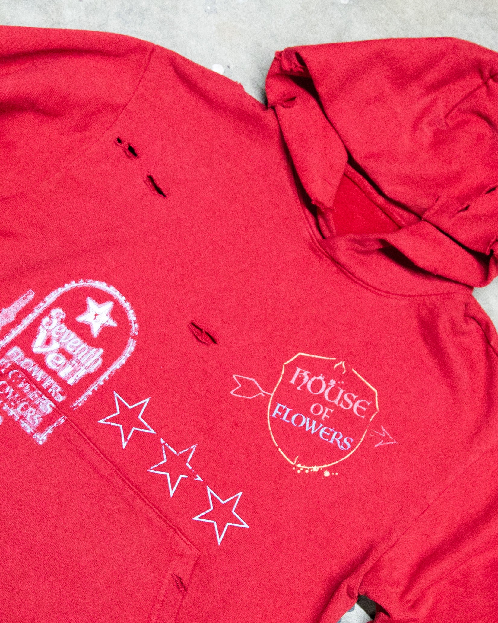 SUNSET STRIP RED HOODIE(DISTRESSED)