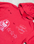 SUNSET STRIP RED HOODIE(DISTRESSED)